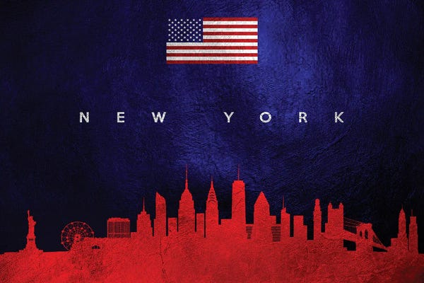 American Flags: New York Skyline 2 by Adrian Baldovino