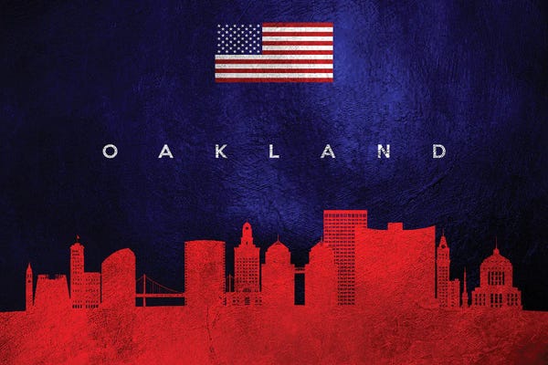 Oakland: Oakland California Skyline by Adrian Baldovino