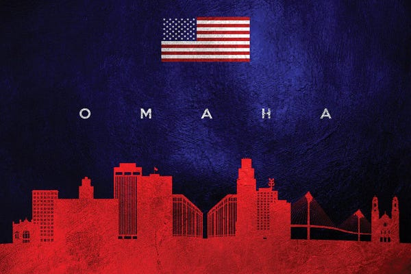 Omaha: Omaha Nebraska Skyline by Adrian Baldovino
