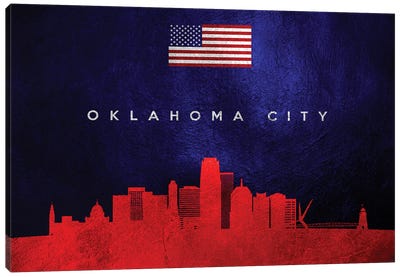 Oklahoma City Skyline 2 Canvas Art Print - Oklahoma Art