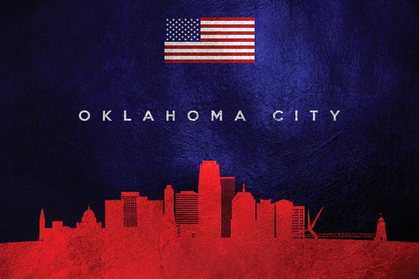 Oklahoma: Oklahoma City Skyline 2 by Adrian Baldovino