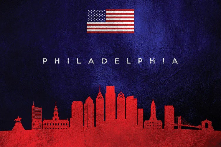 Philadelphia Pennsylvania Skyline by Adrian Baldovino wall art