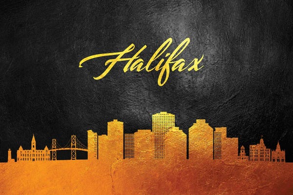 Nova Scotia: Halifax Canada Gold Skyline by Adrian Baldovino