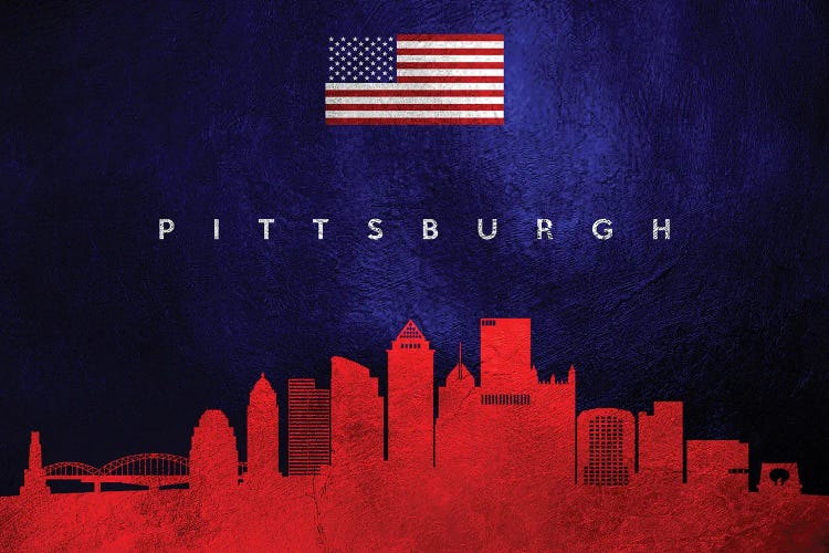 Pittsburgh Pennsylvania Skyline by Adrian Baldovino wall art