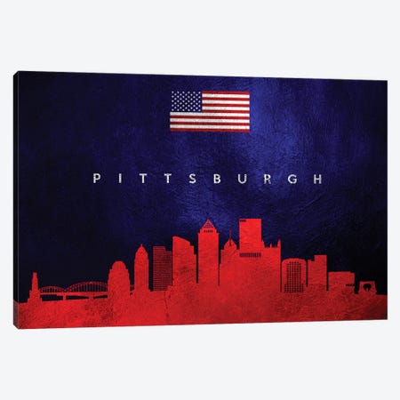 Pittsburgh Pennsylvania Skyline Canvas Print #ABV461} by Adrian Baldovino Canvas Art Print