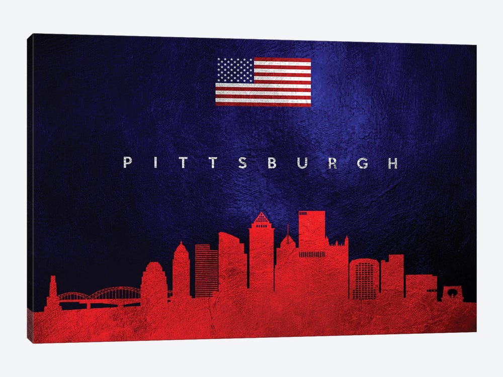 Pittsburgh Pennsylvania Skyline by Adrian Baldovino 1-piece Canvas Wall Art