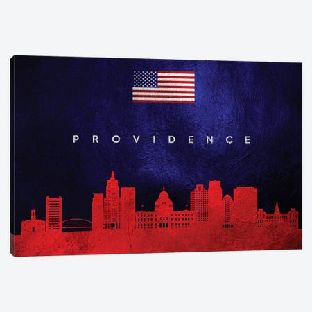 Providence Rhode Island Skyline Canvas Print #ABV463} by Adrian Baldovino Art Print