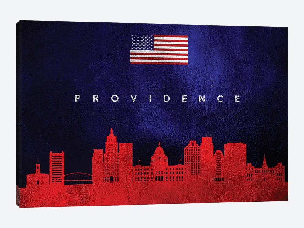 Providence Rhode Island Skyline by Adrian Baldovino 1-piece Canvas Wall Art