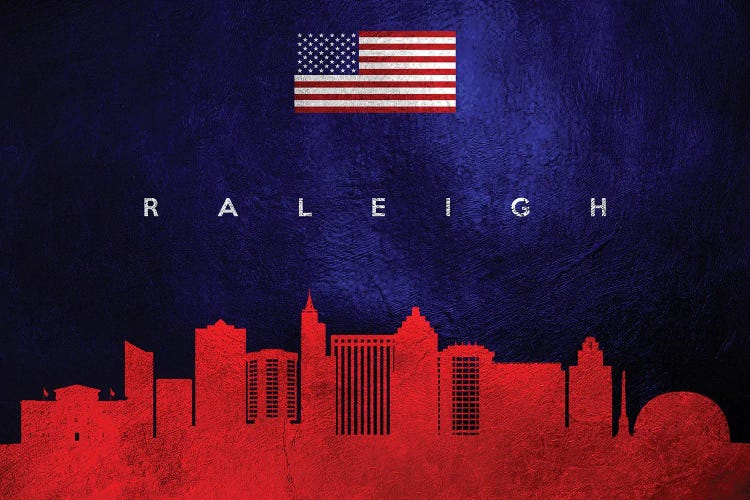 Raleigh North Carolina Skyline by Adrian Baldovino wall art