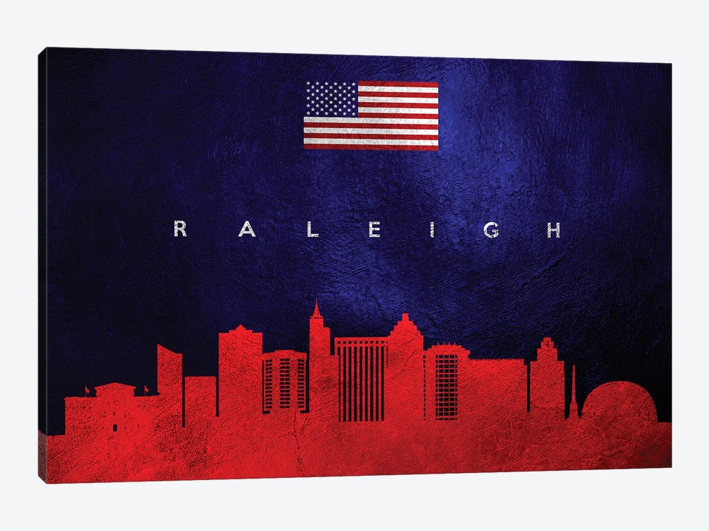 Raleigh North Carolina Skyline by Adrian Baldovino 1-piece Art Print