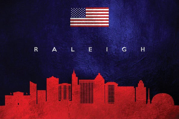 Raleigh: Raleigh North Carolina Skyline by Adrian Baldovino