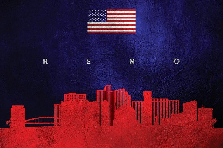 Reno Nevada Skyline by Adrian Baldovino wall art