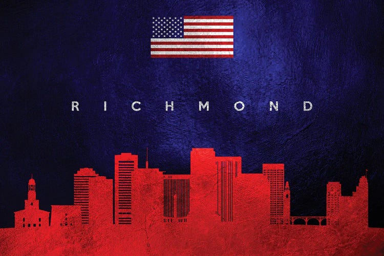 Richmond Virginia Skyline by Adrian Baldovino wall art