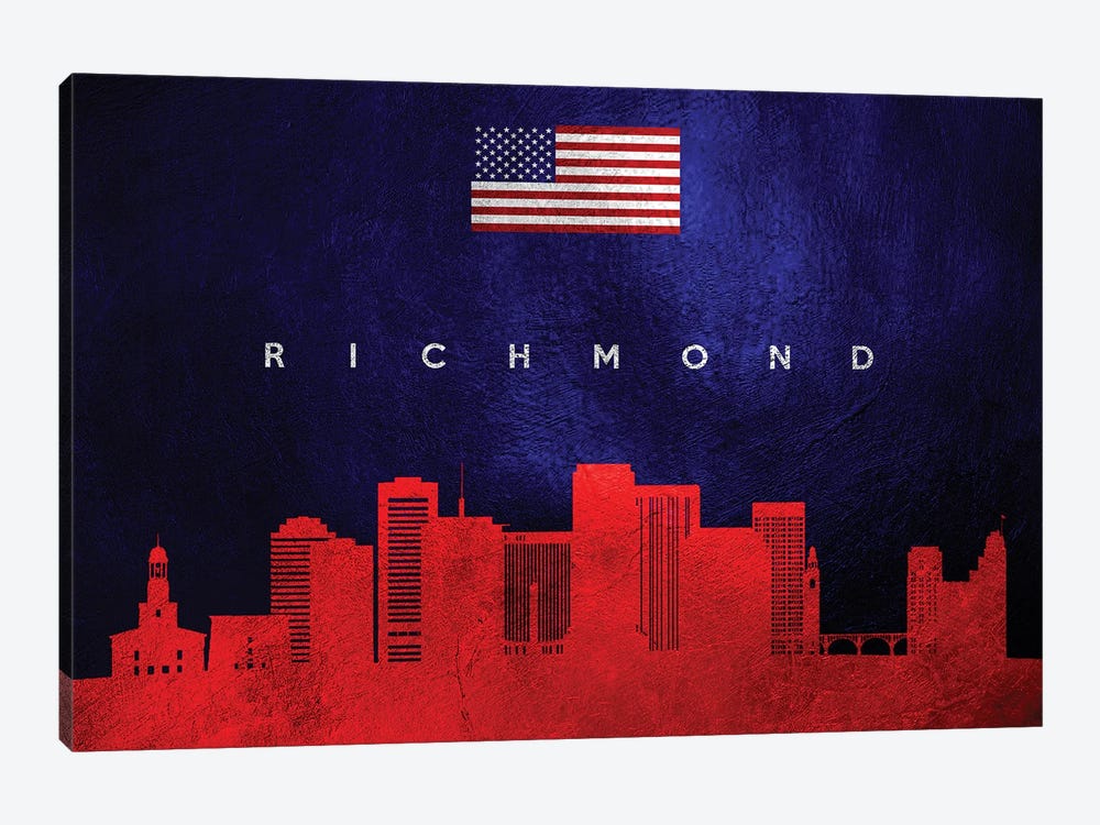 Richmond Virginia Skyline by Adrian Baldovino 1-piece Canvas Artwork