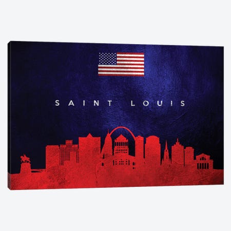 Saint Louis Missouri Skyline Canvas Print #ABV469} by Adrian Baldovino Art Print