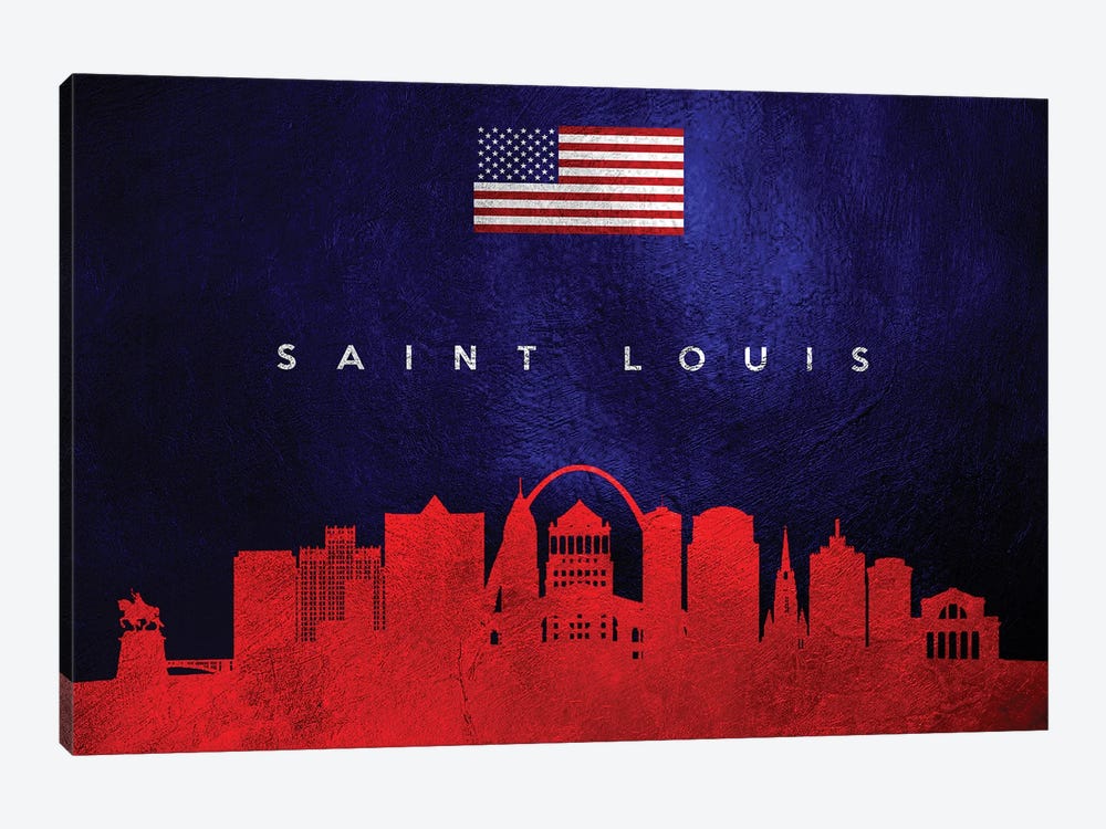Saint Louis Missouri Skyline by Adrian Baldovino 1-piece Canvas Wall Art
