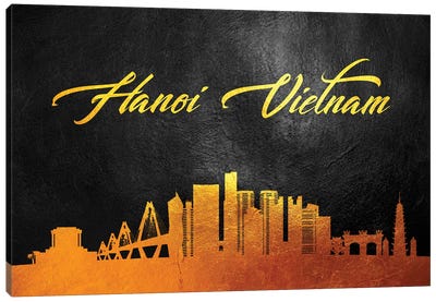 Hanoi Vietnam Gold Skyline Canvas Art Print