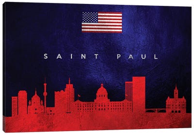 Saint Paul Minnesota Skyline Canvas Art Print - Minnesota Art