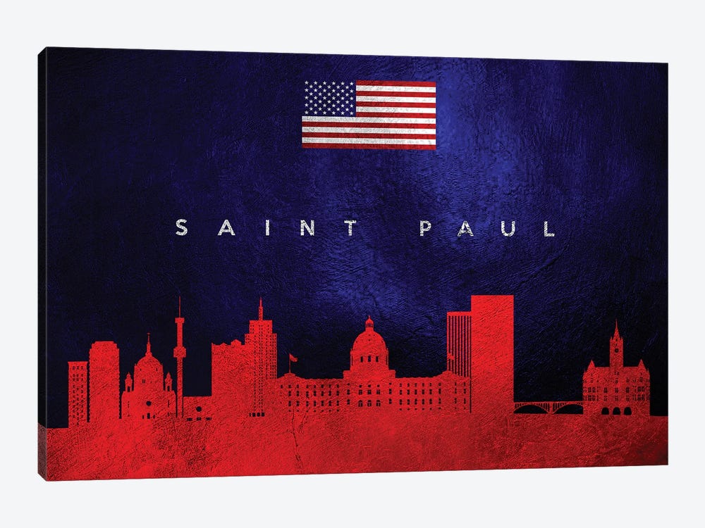 Saint Paul Minnesota Skyline by Adrian Baldovino 1-piece Canvas Art