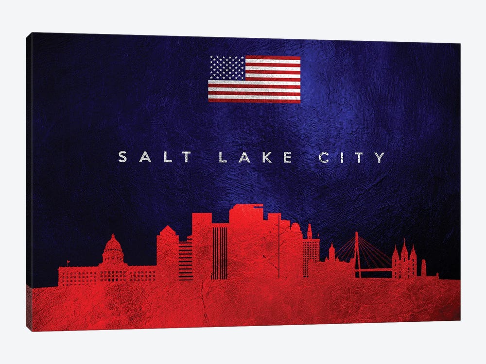 Salt Lake City Utah Skyline by Adrian Baldovino 1-piece Art Print