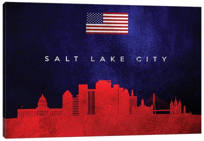 Salt Lake City Utah Skyline Canvas Art Print