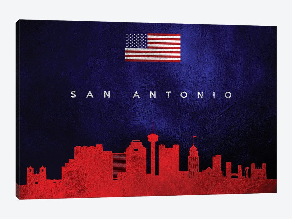 San Antonio Texas Skyline by Adrian Baldovino 1-piece Canvas Artwork