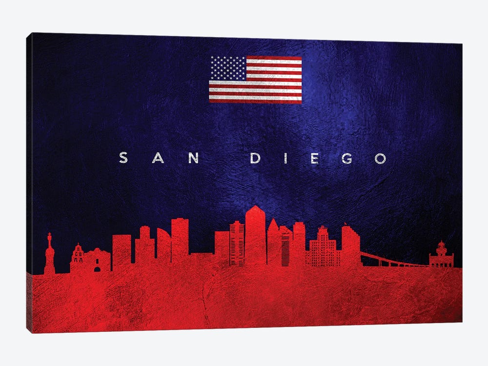 San Diego California Skyline by Adrian Baldovino 1-piece Canvas Print