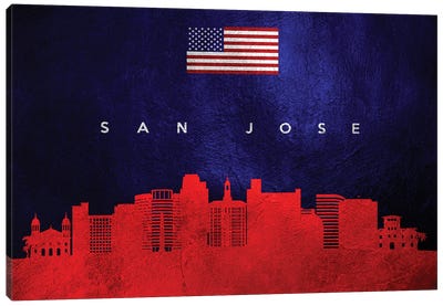 San Jose California Skyline Canvas Art Print - San Jose