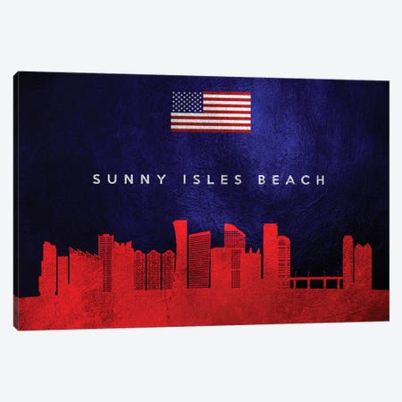 Sunny Isles Beach Florida Skyline Canvas Print #ABV479} by Adrian Baldovino Canvas Artwork