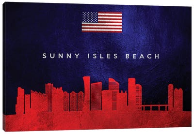 Sunny Isles Beach Florida Skyline Canvas Art Print - Adrian Baldovino