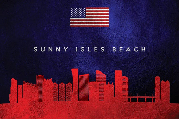 Sunny Isles Beach Florida Skyline by Adrian Baldovino wall art