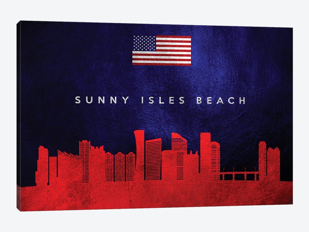 Sunny Isles Beach Florida Skyline by Adrian Baldovino 1-piece Canvas Art Print