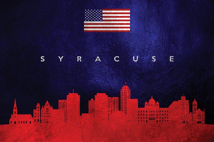 Syracuse New York Skyline by Adrian Baldovino wall art