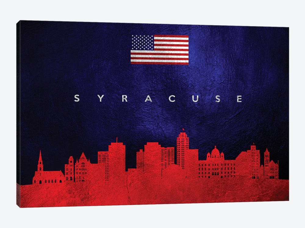 Syracuse New York Skyline by Adrian Baldovino 1-piece Art Print