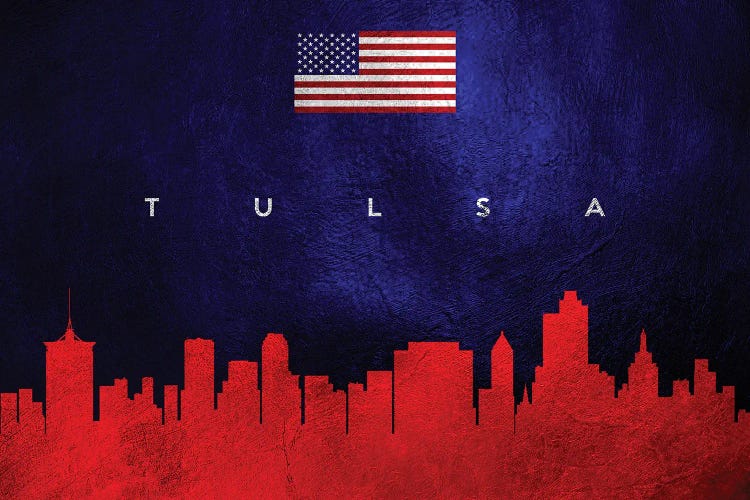 Tulsa Oklahoma Skyline by Adrian Baldovino wall art