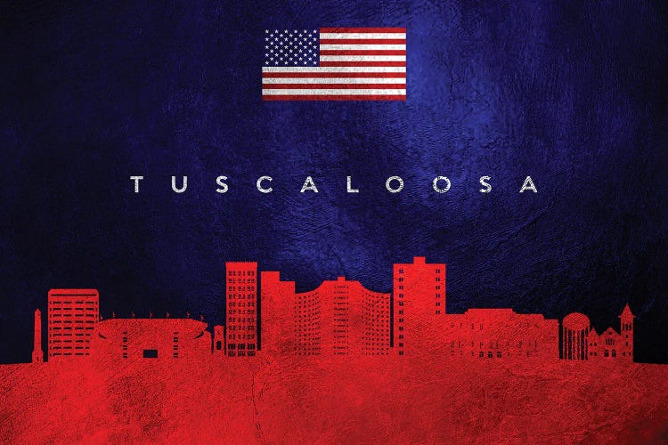 Tuscaloosa Alabama Skyline by Adrian Baldovino wall art