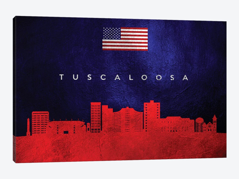 Tuscaloosa Alabama Skyline by Adrian Baldovino 1-piece Canvas Art