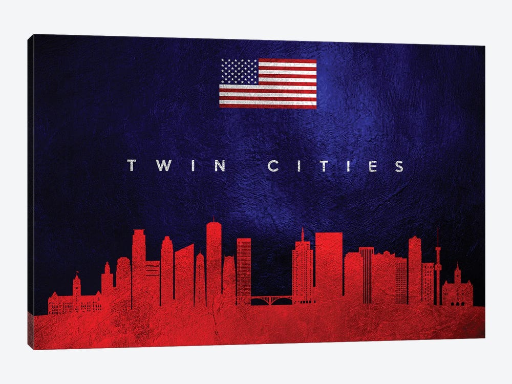 Twin Cities Minnesota Skyline by Adrian Baldovino 1-piece Art Print
