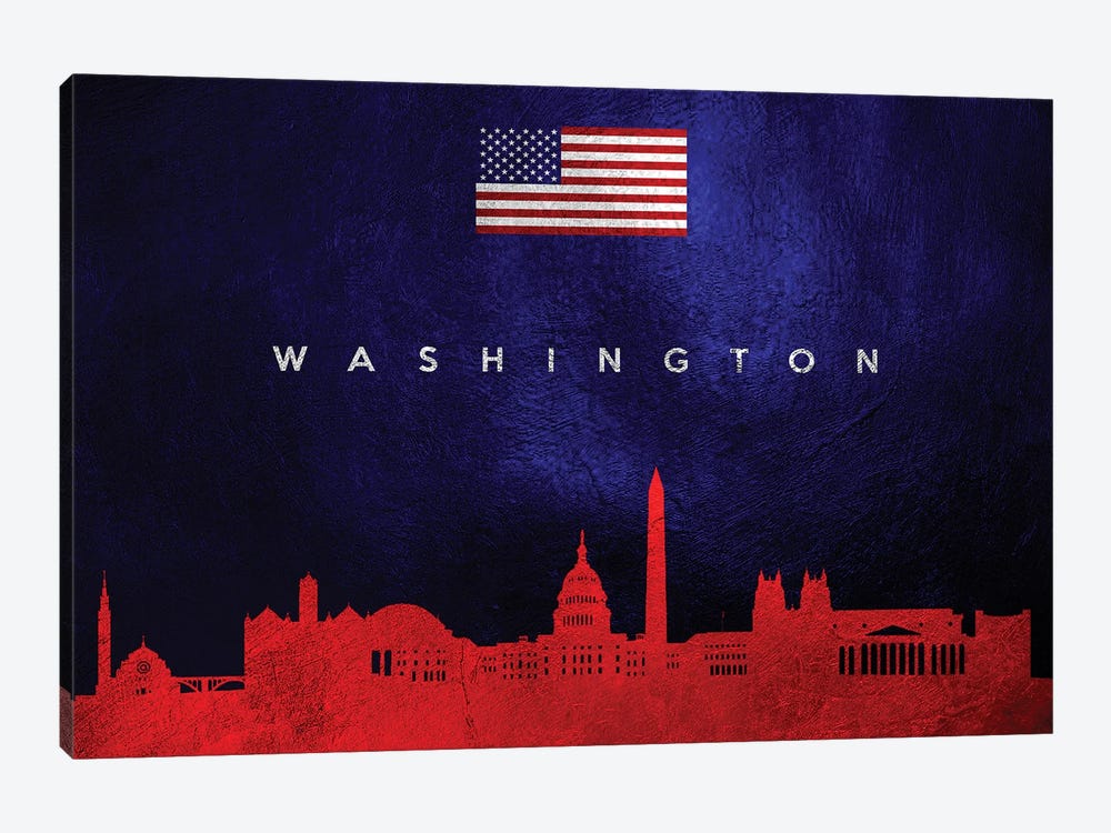 Washington Skyline by Adrian Baldovino 1-piece Canvas Print