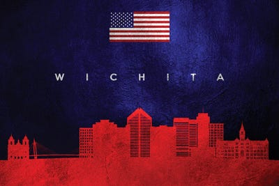 Wichita Kansas Skyline by Adrian Baldovino art print