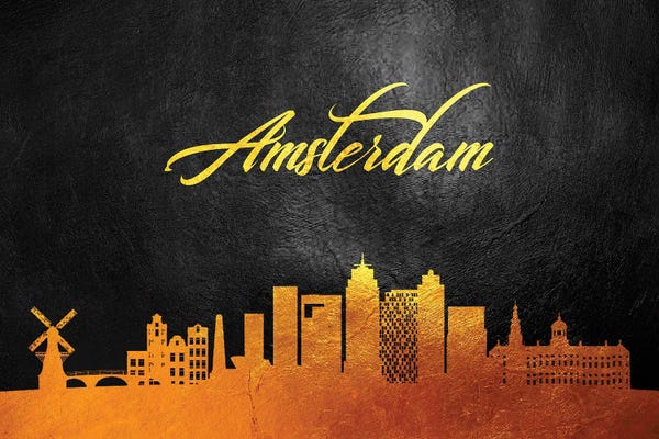 Amsterdam Netherlands II Gold Skyline