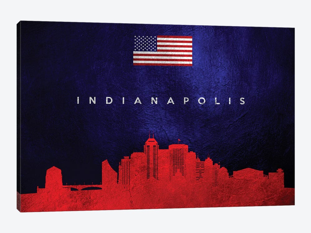 Indianapolis Indiana Skyline by Adrian Baldovino 1-piece Canvas Art
