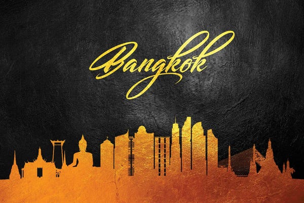 Thailand: Bangkok Thailand Gold Skyline 2 by Adrian Baldovino