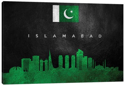 Islamabad Pakistan Skyline Canvas Art Print - International Flag Art