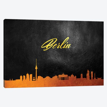Berlin Germany Gold Skyline 2 Canvas Print #ABV512} by Adrian Baldovino Art Print