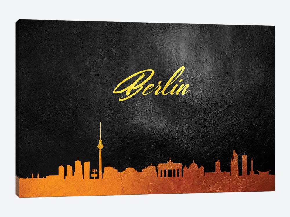 Berlin Germany Gold Skyline 2 by Adrian Baldovino 1-piece Art Print