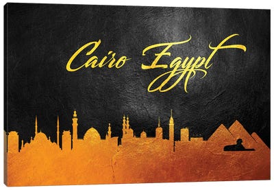 Cairo Egypt Gold Skyline Canvas Art Print - Egypt Art