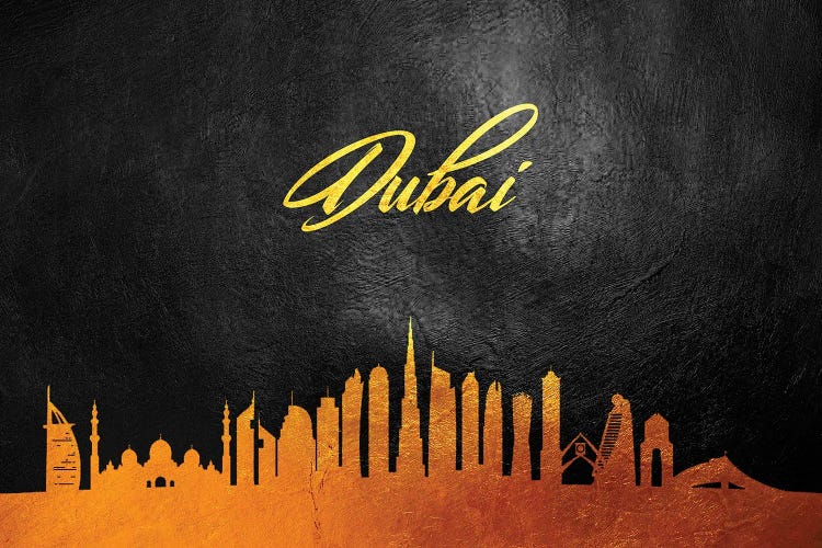 Dubai United Arab Emirates Gold Skyline 2