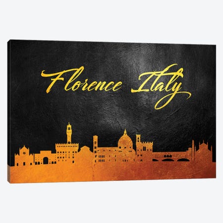 Florence Italy Gold Skyline Canvas Print #ABV542} by Adrian Baldovino Canvas Art