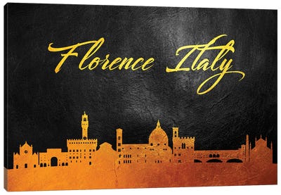Florence Italy Gold Skyline Canvas Art Print - Florence Art